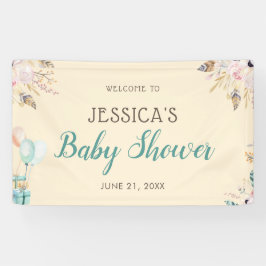 Balloons und Feathers Boho Babydusche Banner