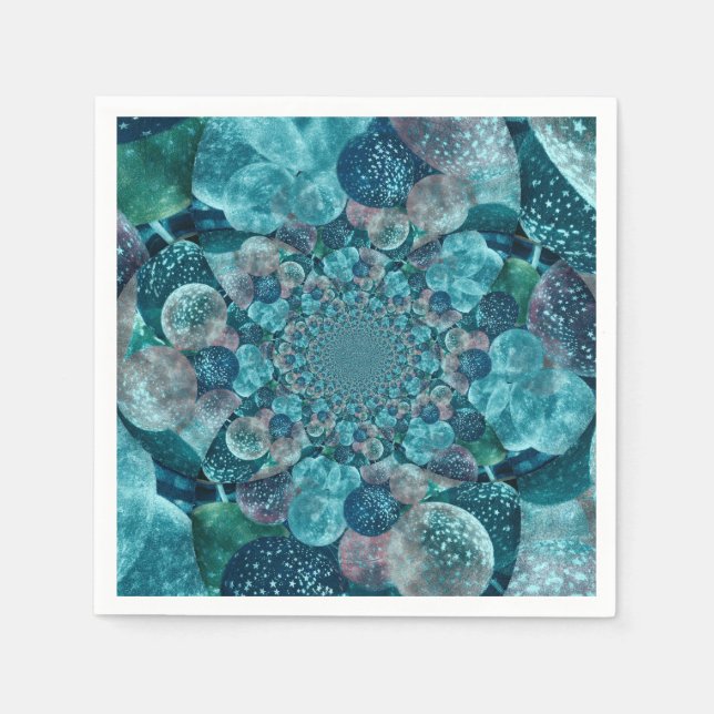 Balloons Vintag Antikes Türkis Aquamarin Retro Art Serviette (Vorderseite)