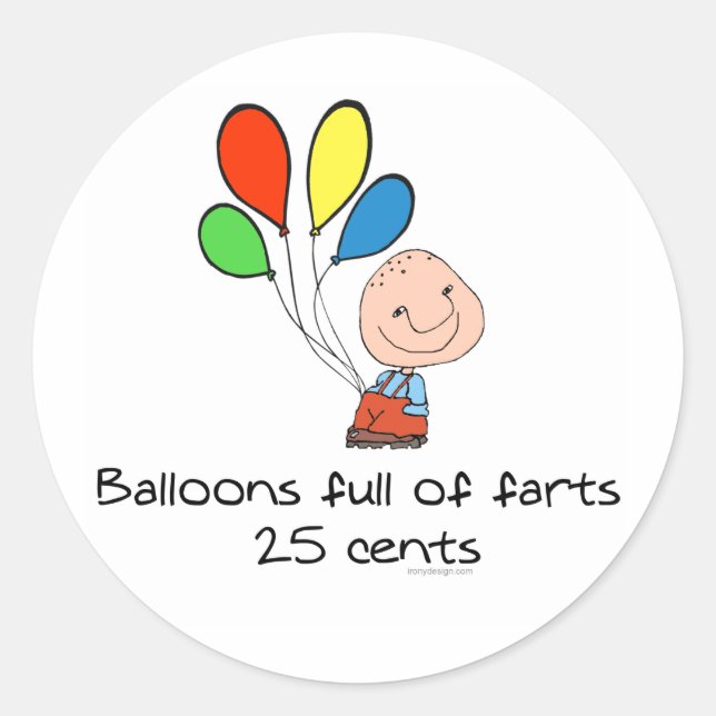Balloons voller Furzen Runder Aufkleber (Vorderseite)