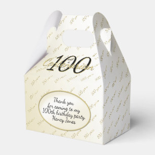Ballotins 100 ans Centenaire Anniversaire Noir/Or Texte