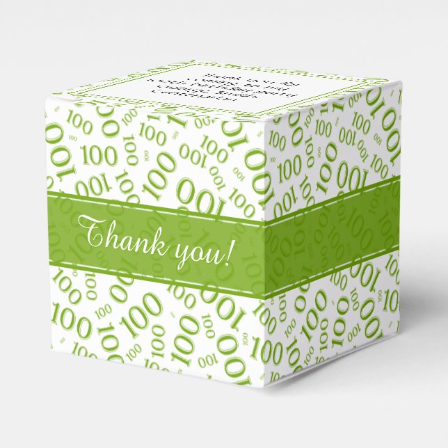 Ballotins 100e anniversaire Motif de numéro vert/blanc aléat (Verso)