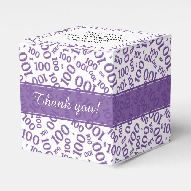 Ballotins 100e anniversaire Motif du numéro aléatoire violet (Verso)