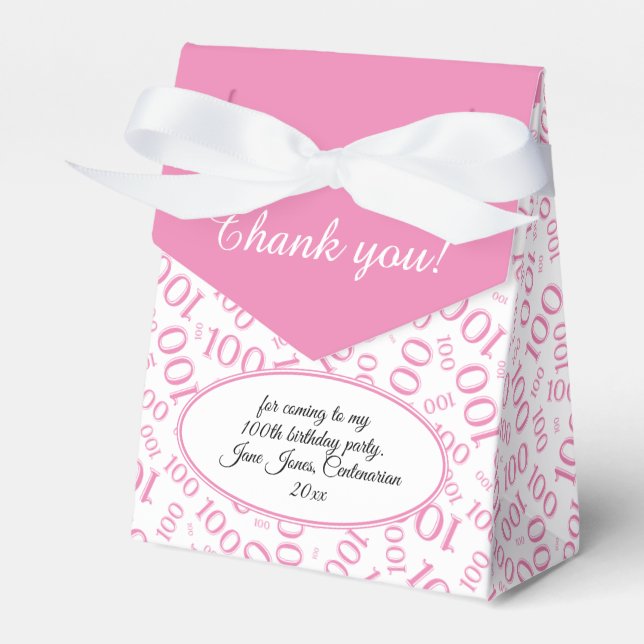 Ballotins 100e anniversaire Random Number Motif rose/blanc (Verso)