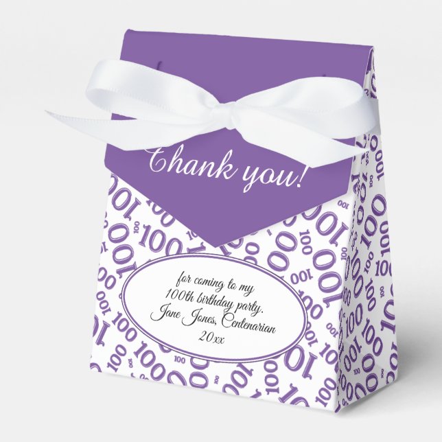 Ballotins 100e anniversaire Random Number Motif violet/blanc (Verso)