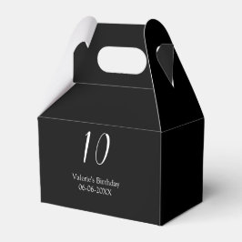 Ballotins 10th birthday white black name date calligraphy 