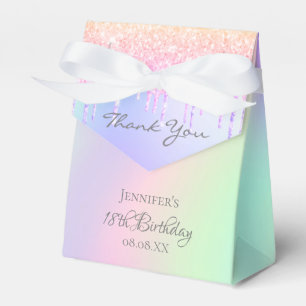 Ballotins 18e anniversaire holographique violet rose merci