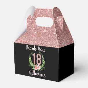 Ballotins 18e anniversaire rose parties scintillant d'or mer
