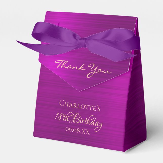 Ballotins 18e anniversaire violet rose merci monogramme (Verso)