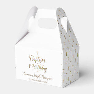 Ballotins 1er anniversaire baptême d'or blanc bébé