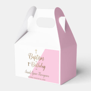 Ballotins 1er anniversaire baptême fille rose Ballotin