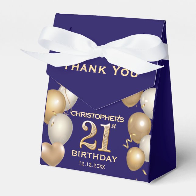 Ballotins 21e Anniversaire Marine Bleu et Ballons d'or (Verso)