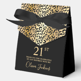 Ballotins 21st Birthday Gold Leopard Print Thank You