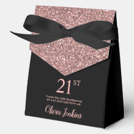 Ballotins 21st Birthday Rose Gold Glitter Thank You
