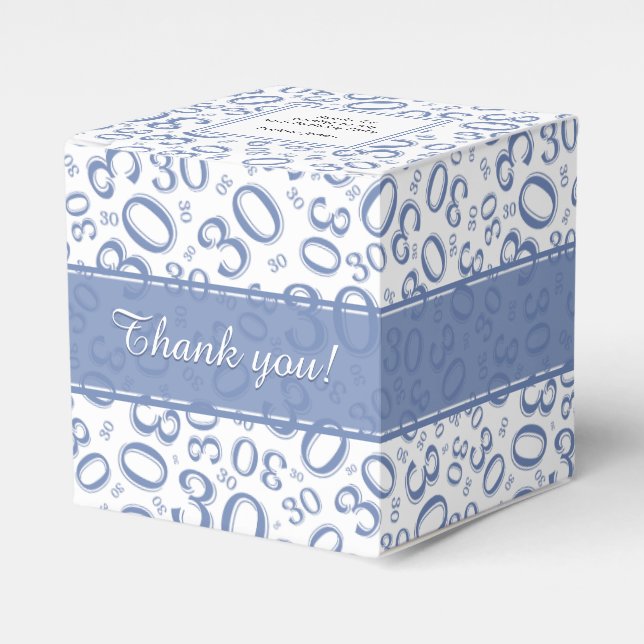 Ballotins 30e anniversaire bleu/blanc Motif de numéro aléato (Verso)