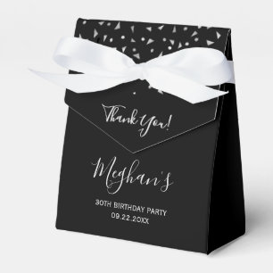 Ballotins 30e anniversaire Elégant Argent Confetti Noir