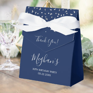 Ballotins 30e Anniversaire Elégant Confettis Argent Bleu Nui