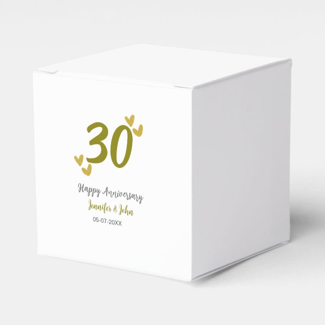 Ballotins 30e anniversaire heureux couple de mariages gris d (Verso)