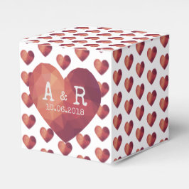 Ballotins 3d rouge couple monogrammes mariage date