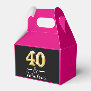 Ballotins 40 et anniversaire rose fabuleux d'or