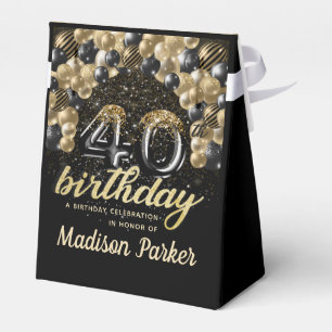 Ballotins 40e anniversaire Black Gold Parties scintillant pe
