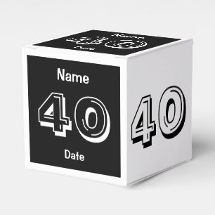 Ballotins 40e anniversaire Noir Blanc Ballotin personnalisé