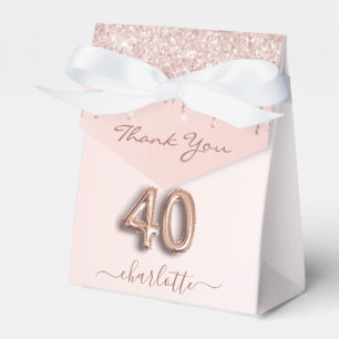 Ballotins 40e anniversaire rose rose or parties scintillant 