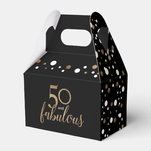 Ballotins 50 & fabuleuse boîte d'anniversaire Gold Confetti (Arrière)