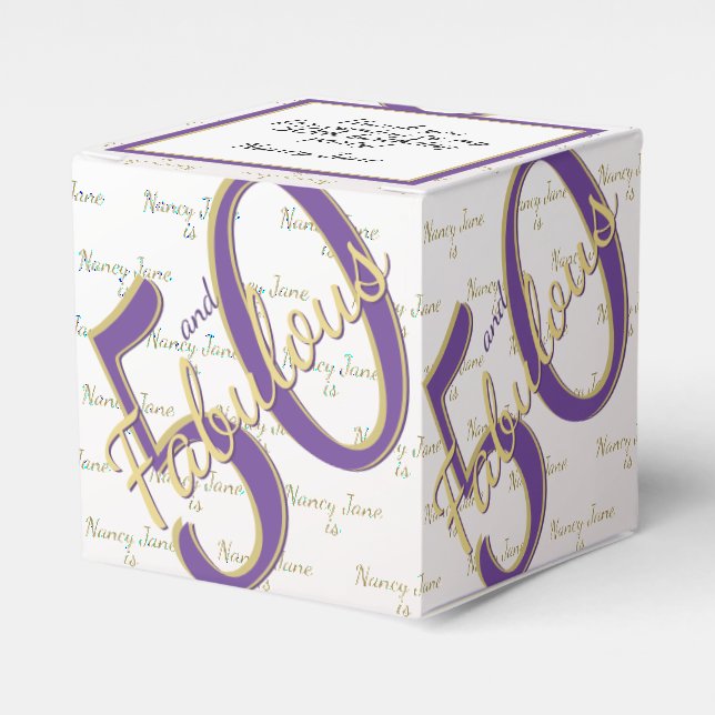 Ballotins 50 & Fabuleux Anniversaire de fête Purple/Gold Mes (Verso)