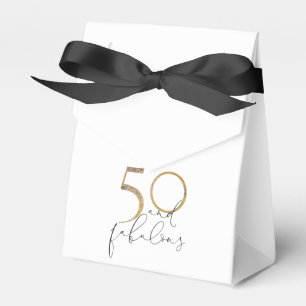 Ballotins 50 & Flawless Gold Glack & White Script Anniversai