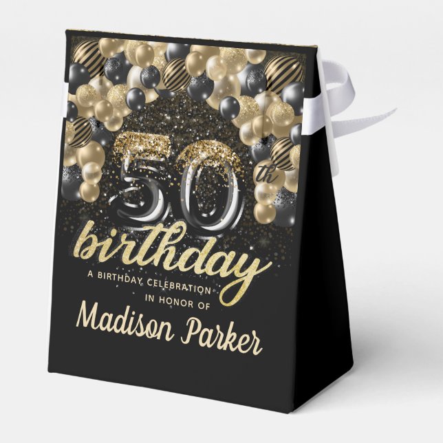 Ballotins 50e anniversaire Black Gold Parties scintillant pe (Arrière)