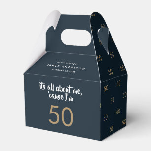 Ballotins 50e anniversaire bleu et or simple élégant moderne