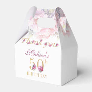 Ballotins 50e Anniversaire Peonies Parties scintillant or ro