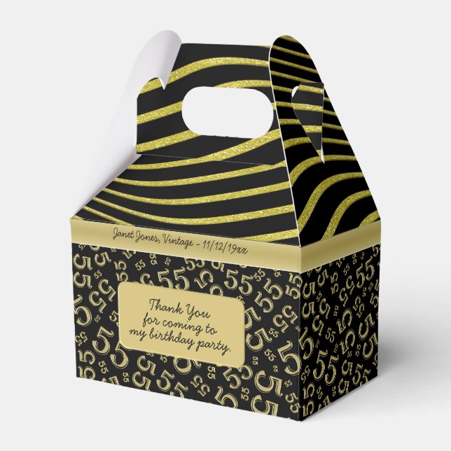Ballotins 55e anniversaire Gold et Black Collage Motif (Verso)