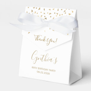 Ballotins 60e anniversaire Elegant Gold Confetti Blanc