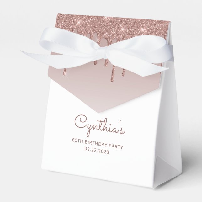 Ballotins 60e anniversaire Elegant Rose Parties scintillant  (Verso)