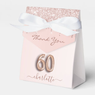 Ballotins 60e anniversaire rose rose or parties scintillant 