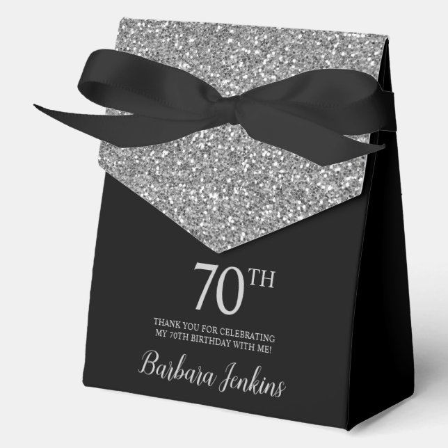 Ballotins 70e anniversaire Black Silver Parties scintillant  (Recto)