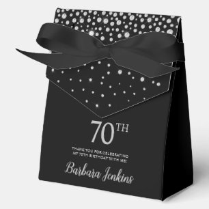Ballotins 70e Anniversaire Merci Noir Pailleté
