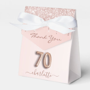 Ballotins 70e anniversaire rose rose or parties scintillant 