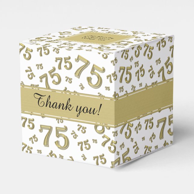 Ballotins 75e anniversaire Gold/White collage motif (Verso)