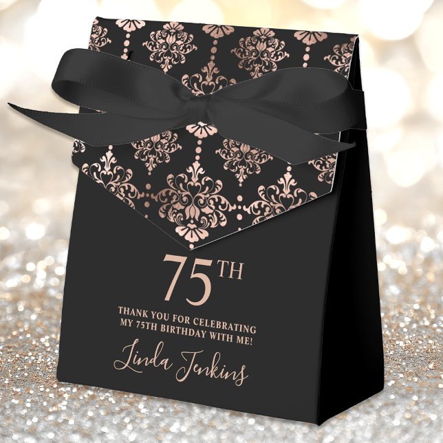 Ballotins 75th Birthday Rose Gold Elegant Thank You  (Créateur téléchargé)