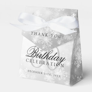 Ballotins 80e anniversaire Merci Argent hiver Wonderland