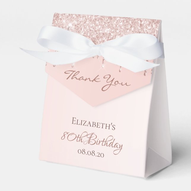 Ballotins 80e anniversaire rose or parties scintillant glam  (Verso)