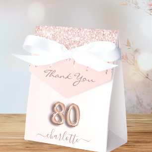 Ballotins 80e anniversaire rose rose or parties scintillant 