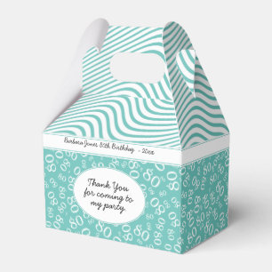 Ballotins 80e anniversaire Turquoise/blanc Numéro Motif 80