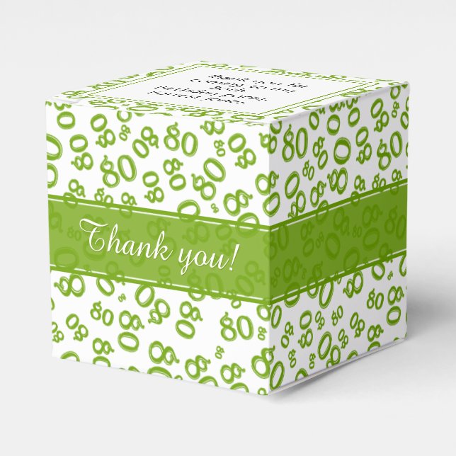 Ballotins 80e anniversaire Vert/blanc Motif numérique (Verso)