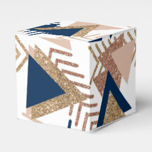 Ballotins 80s Abstrait tendance   Marine et Rose Motif d'or