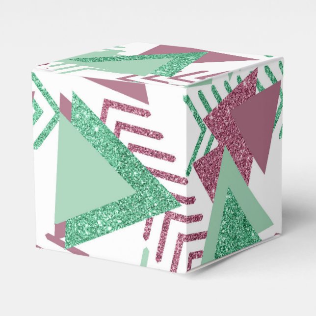 Ballotins 80s Abstraits frais | Motif de formes rose et vert (Verso)