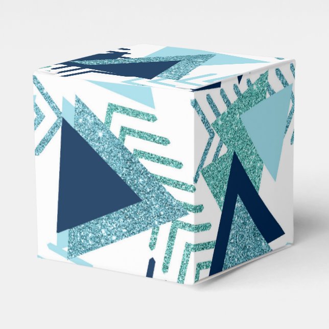 Ballotins 80s Luxe Abstrait | Turquoise et bleu marine (Verso)