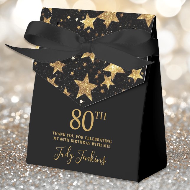 Ballotins 80th Birthday Gold Stars Thank You  (Créateur téléchargé)